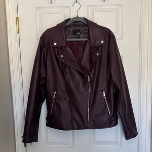 Ava Women's Deep Burgundy Leather Jacket
